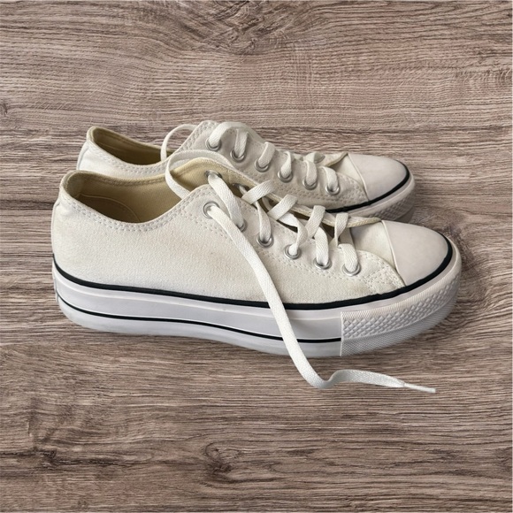 Converse White Lift Platform Canvas Sneakers Size 7.5 - Picture 2 of 14